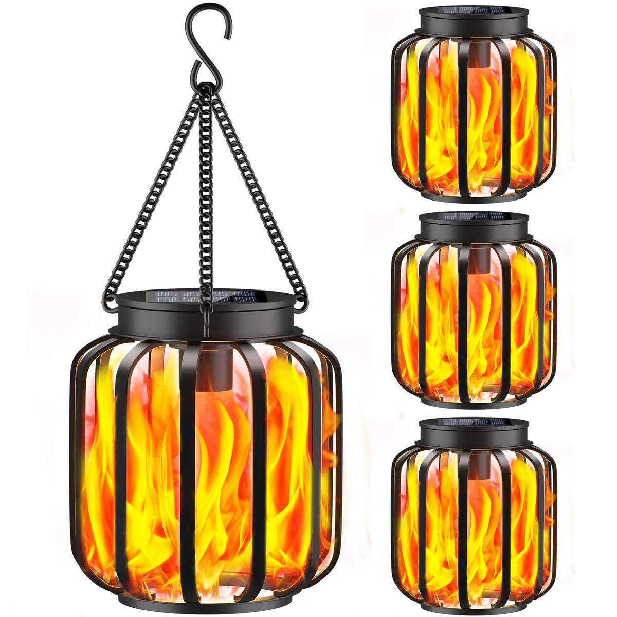 TomCare Solar Flame Lanterns provide a dancing glow for outdoor ambiance.