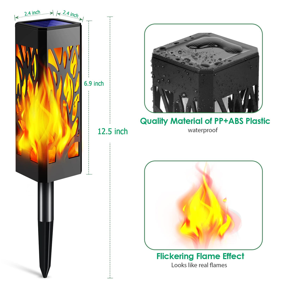 TomCare solar panel charging process powering overnight illumination