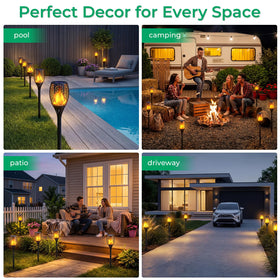 TomCare solar torches add yard charm without wiring.
