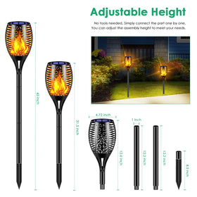 TomCare solar torch lights for outdoor paths, wire-free installation