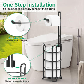 TomCare holder with 3 spare rolls keeps paper within reach.