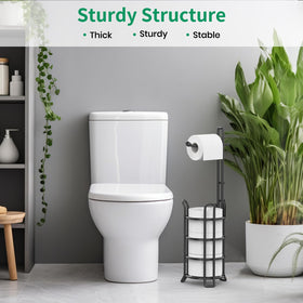 TomCare freestanding rack beside the toilet for convenient access.