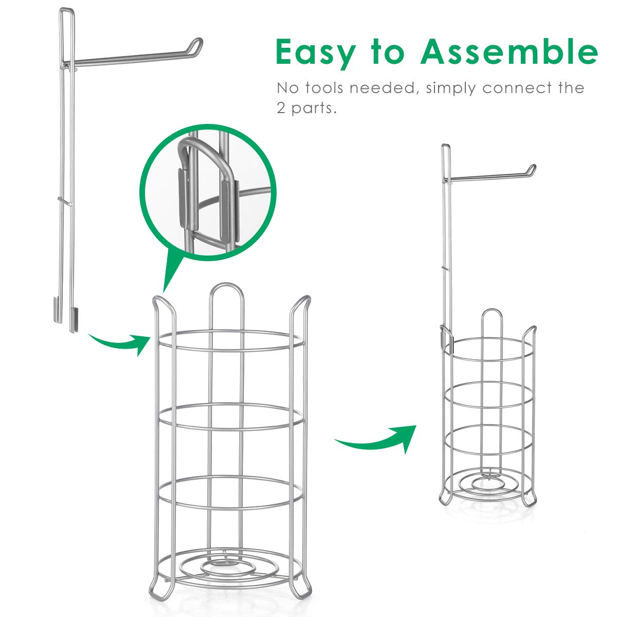 TomCare durable steel construction highlights sturdy, rust-resistant design for daily bathroom use