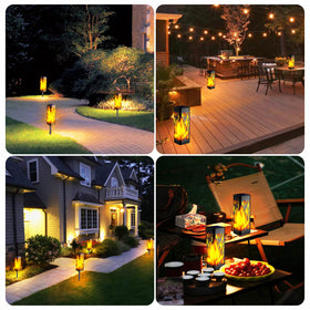 TomCare warm flame LED effect creates cozy evenings outdoors