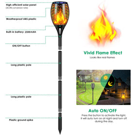 TomCare waterproof flame torches withstand rain, snow while lighting your garden