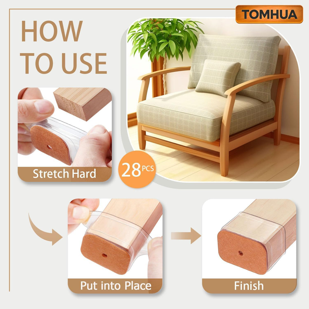 TOMHUA easy install protectors require no tools