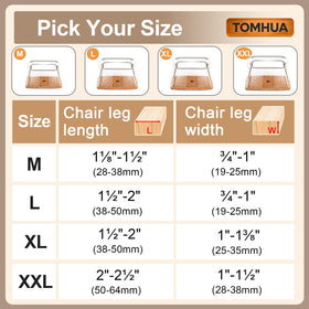 TOMHUA felt-bottom furniture pads reducing noise during movement