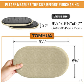 TOMHUA felt slider close-up highlights the extra-thick beige surface for durable floor protection.