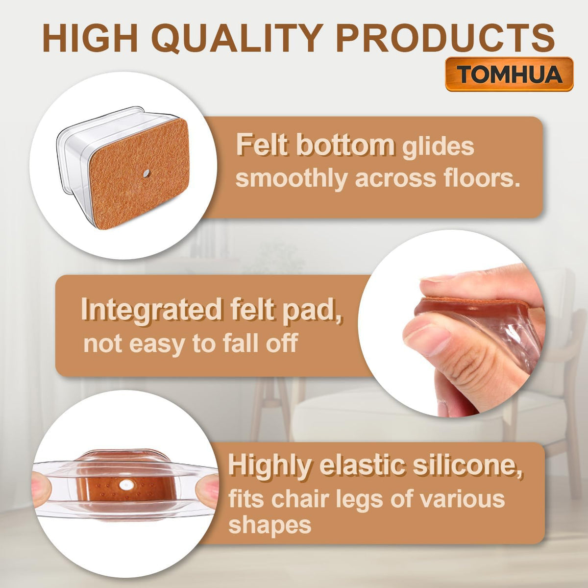 TOMHUA floor protection for hardwood, ceramic, laminate floors
