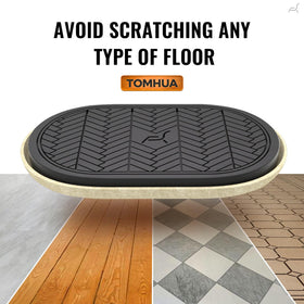TOMHUA heavy-duty slider moves a sofa across a hardwood floor without scratching.
