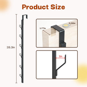 Tomir door hanger organizer with six hooks in black blends with décor