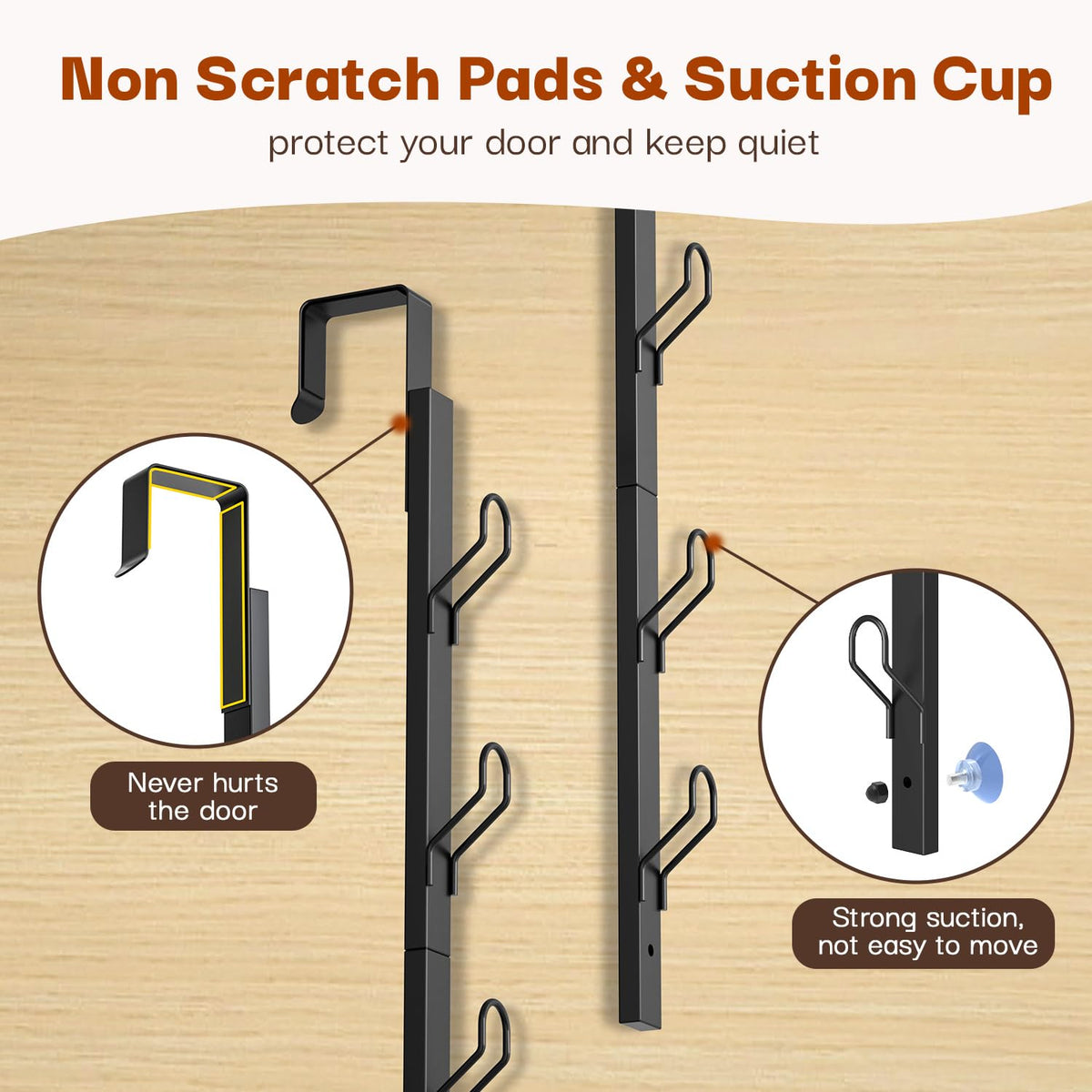 Tomir non-slip pads and suction cups protect doors and prevent slipping