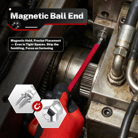 TOMMARS long-arm design provides extended reach for deep fasteners.
