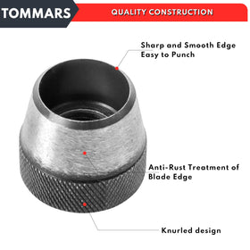 TOMMARS hole cutters collection showing wide size range for crafts.