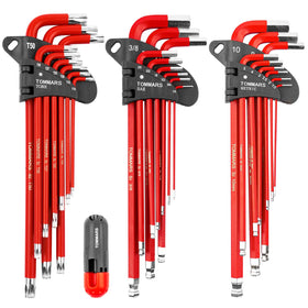 TOMMARS magnetic ball-end hex keys improve access in tight spaces.