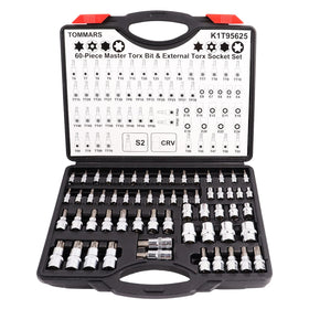 TOMMARS master Torx set case open, organized for quick access.