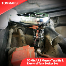 TOMMARS 1/2-inch drive sockets close-up for heavy-duty tasks.