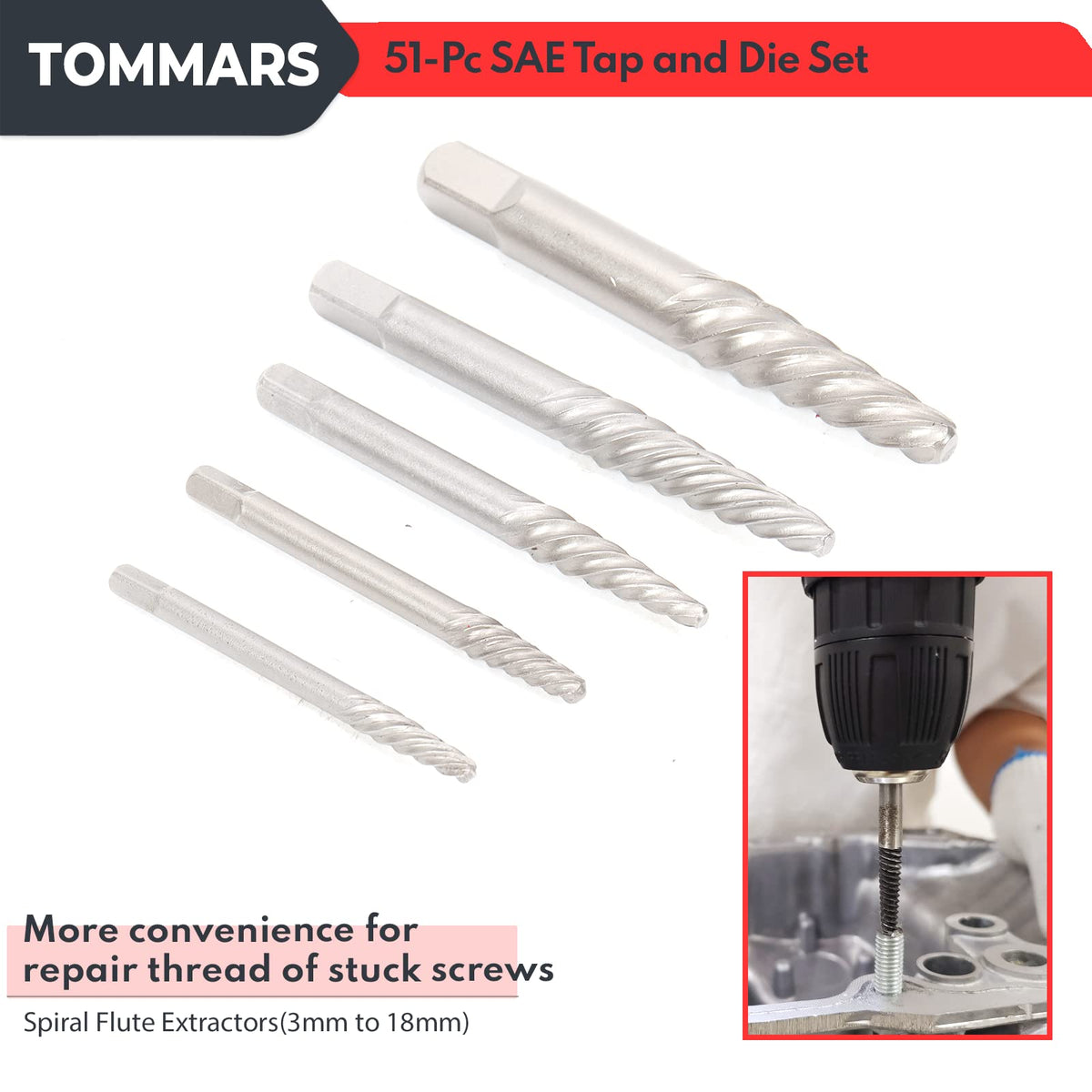 TOMMARS rust resistant satin finish reduces friction during cutting