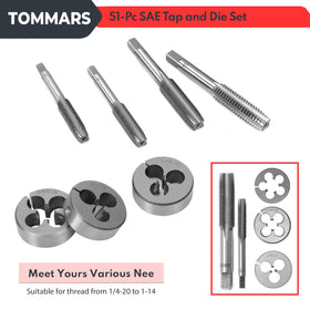 TOMMARS spiral flute extractors 3mm to 18mm remove damaged threads