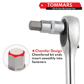 TOMMARS storage case keeps hex sockets organized for quick access.