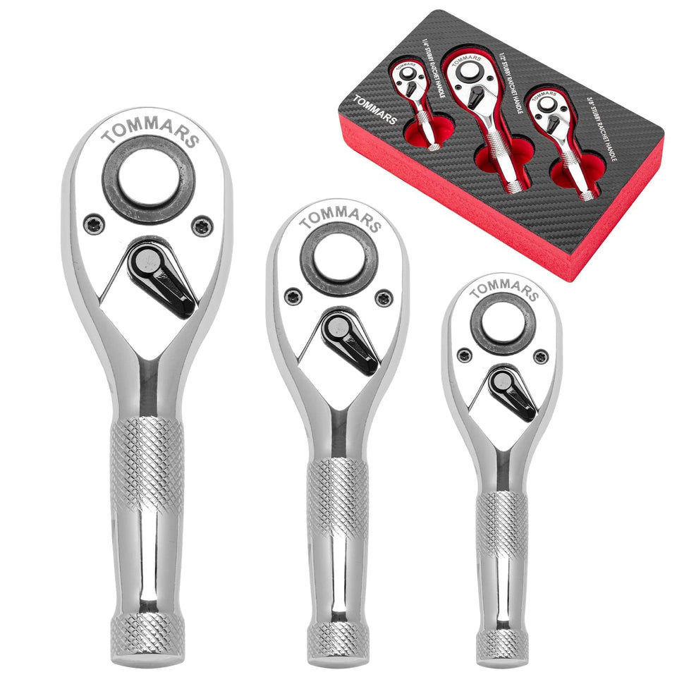 TOMMARS Stubby ratchet 1-4 drive for tight engine bays.
