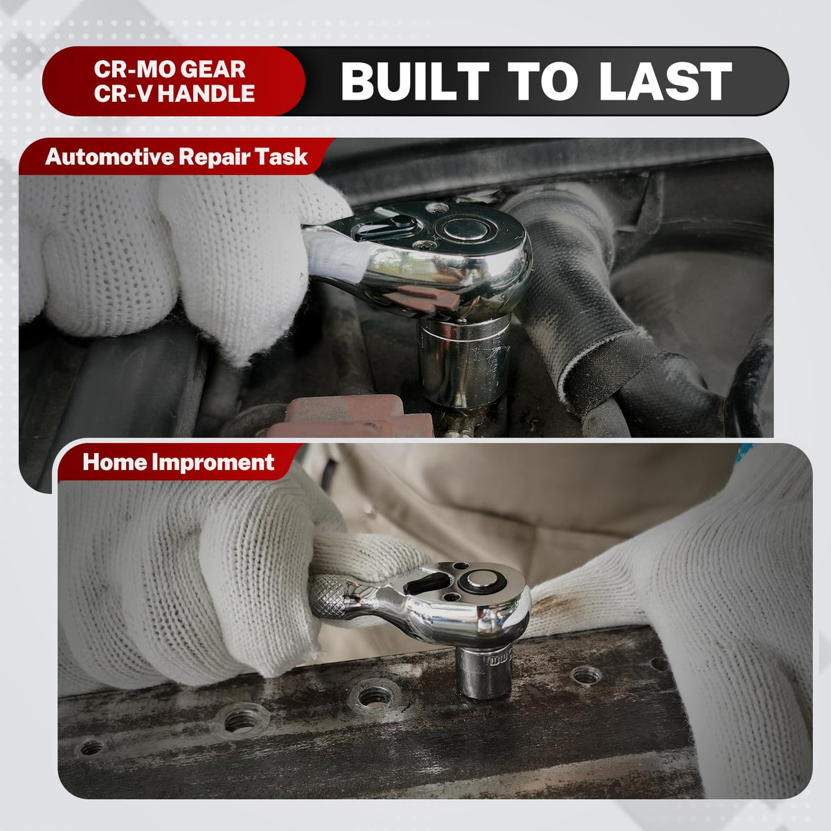TOMMARS Stubby ratchet engine bay use reaches recessed fasteners.