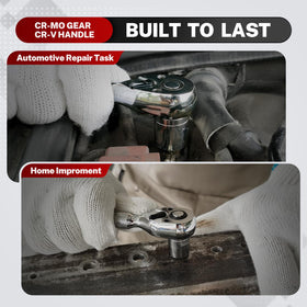 TOMMARS Stubby ratchet engine bay use reaches recessed fasteners.