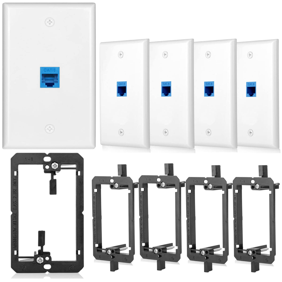 Tomoder blue RJ45 keystone jack for quick network connections.