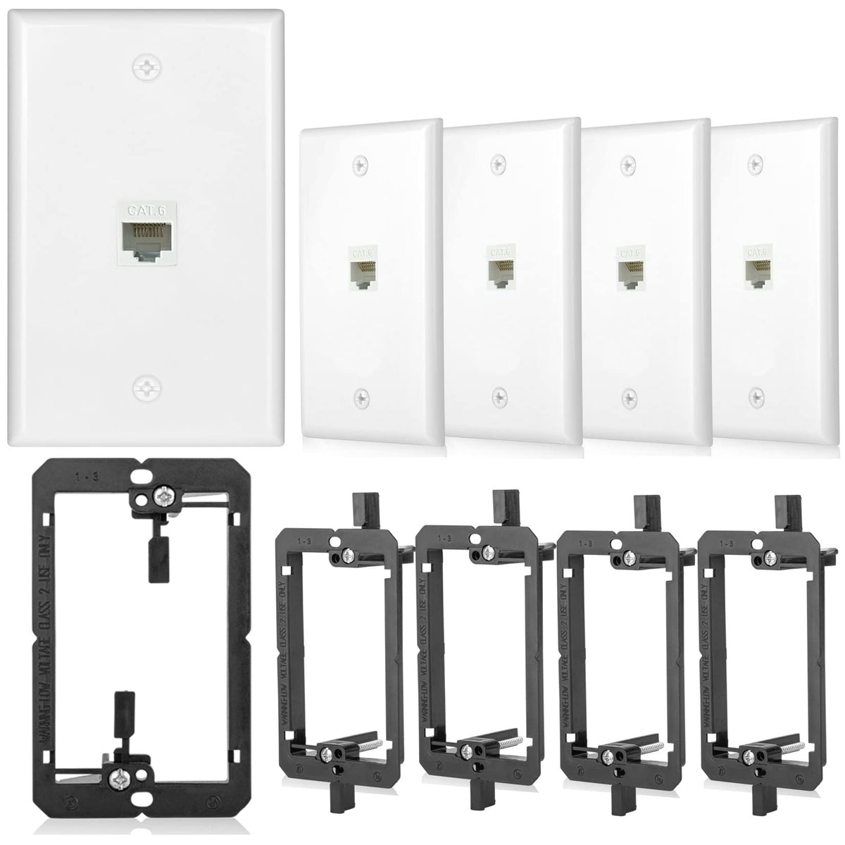 Tomoder wall plate with Cat6 Keystone close-up highlights gold-plated contacts for reliable connections.