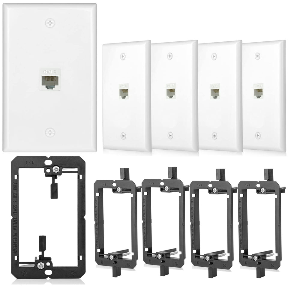 Tomoder wall plate with Cat6 Keystone close-up highlights gold-plated contacts for reliable connections.