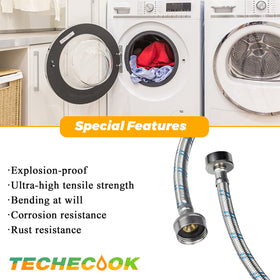 TOMOON stainless braided hose offers corrosion resistance and long life