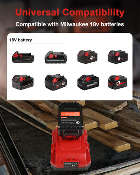 TOMORTOOL battery LED diagnostics displays charge status for quick charging decisions.