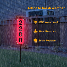 Tomskiko Solar Address Sign IP55 waterproof housing withstands weather