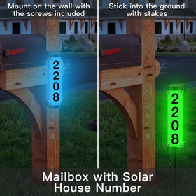 Tomskiko Solar Address Sign stake for stable outdoor installation