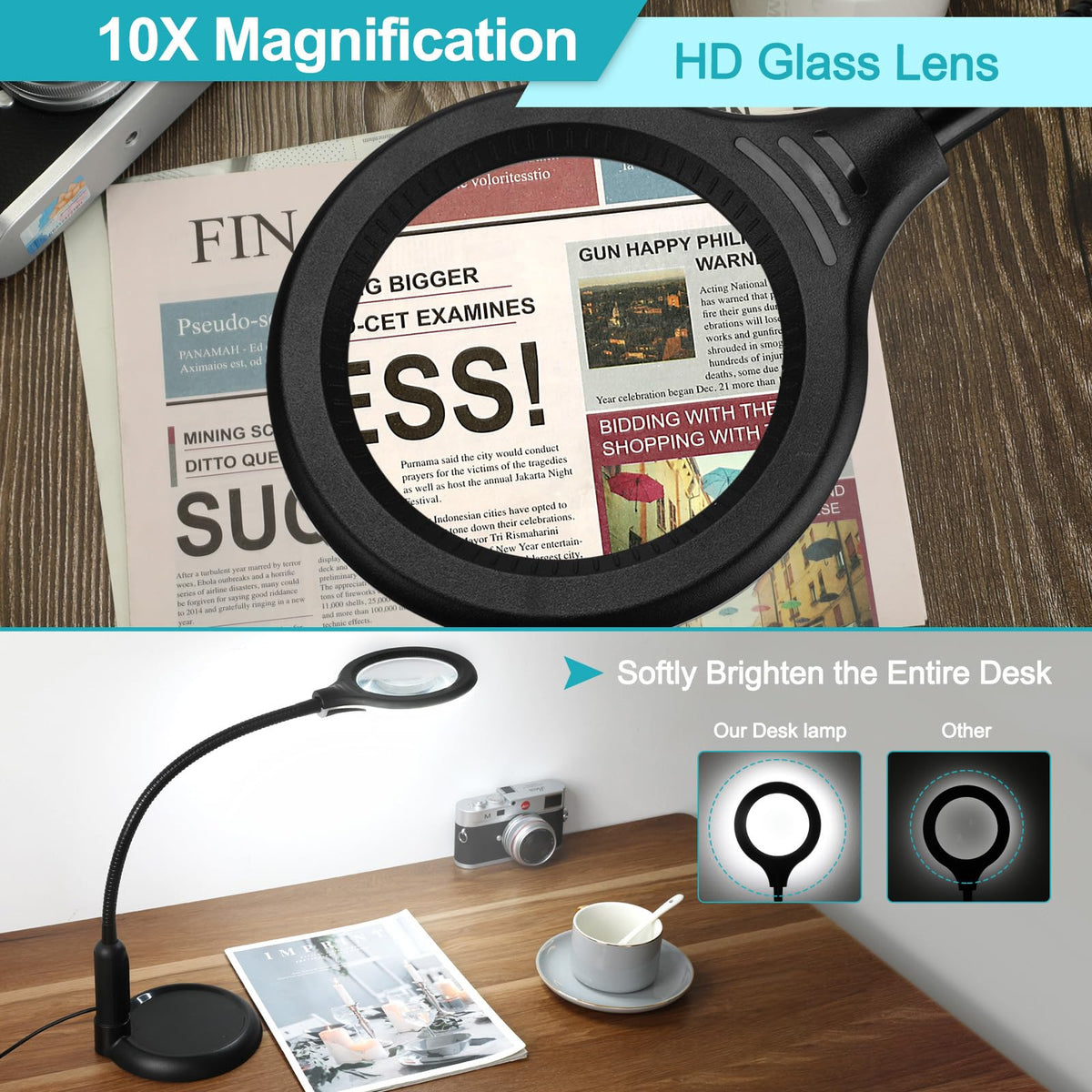 TOMSOO lamp offers five color modes and stepless brightness control