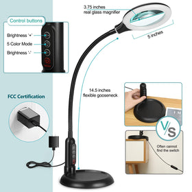 TOMSOO gooseneck LED lamp provides hands-free close-work illumination