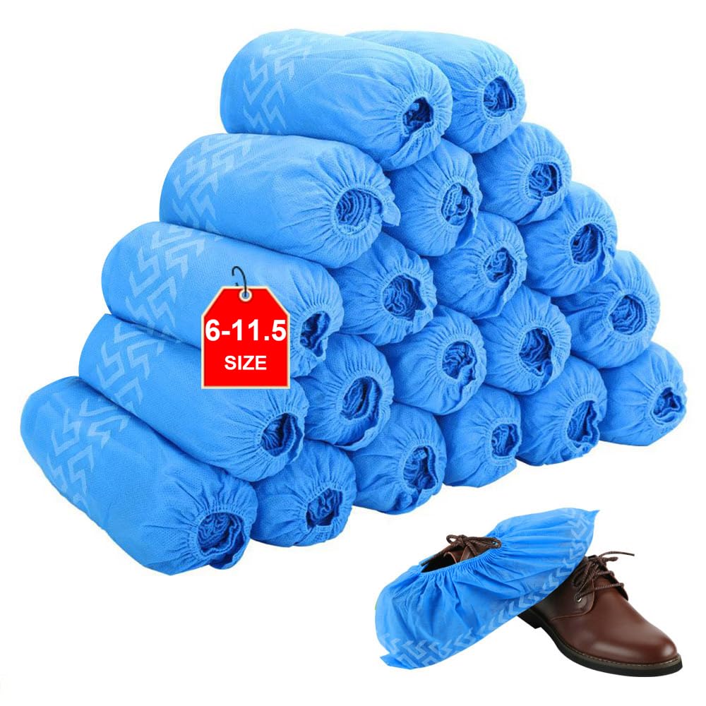 Tomus-UNI shoe covers package showing 100 pairs for indoor use
