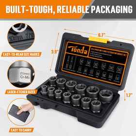TONDA knock-out pin included for versatile bolt extraction setup.