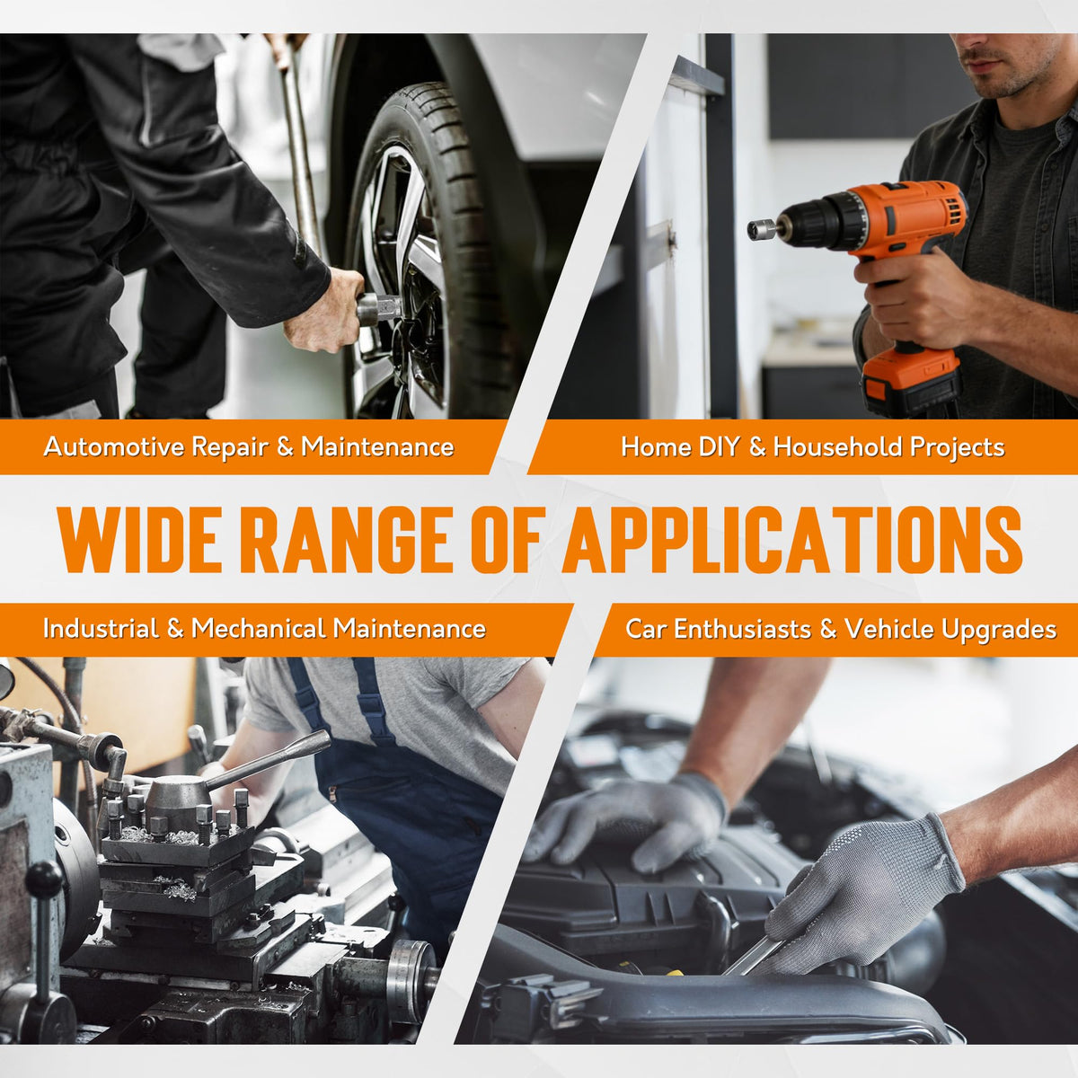 TONDA work gloves protect hands during rusted bolt removal.