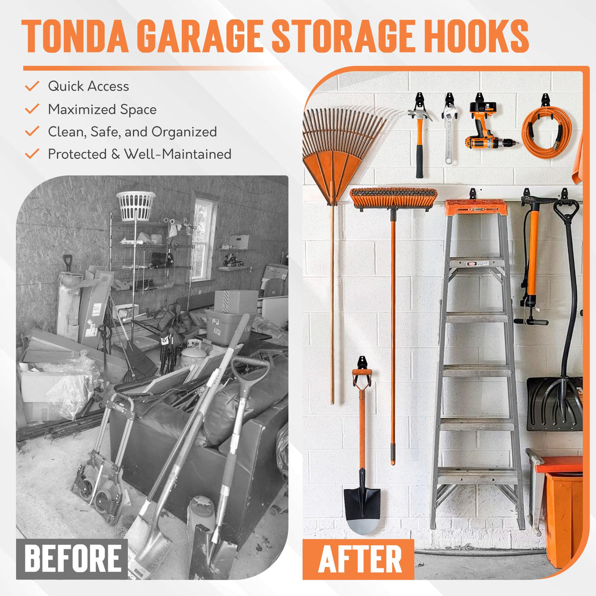 TONDA bike hanging on wall for space-saving garage setup
