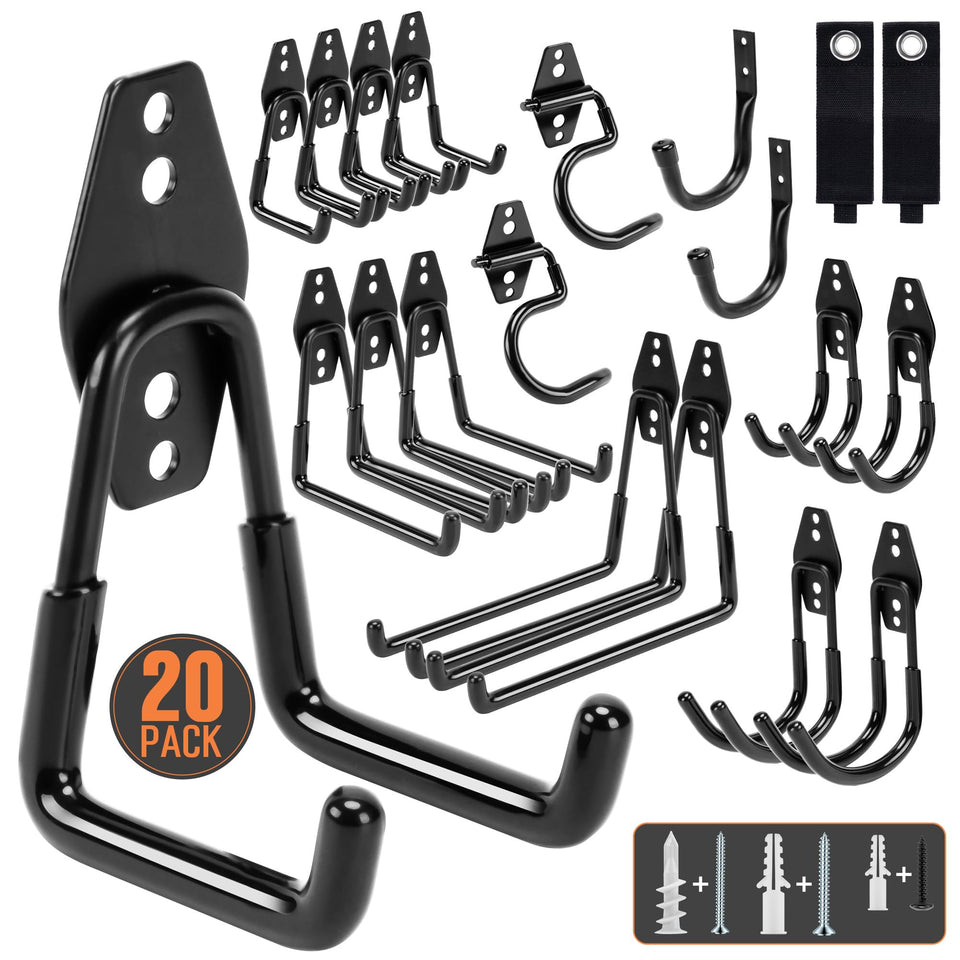 TONDA garage hooks variety in seven sizes for versatile tool organization