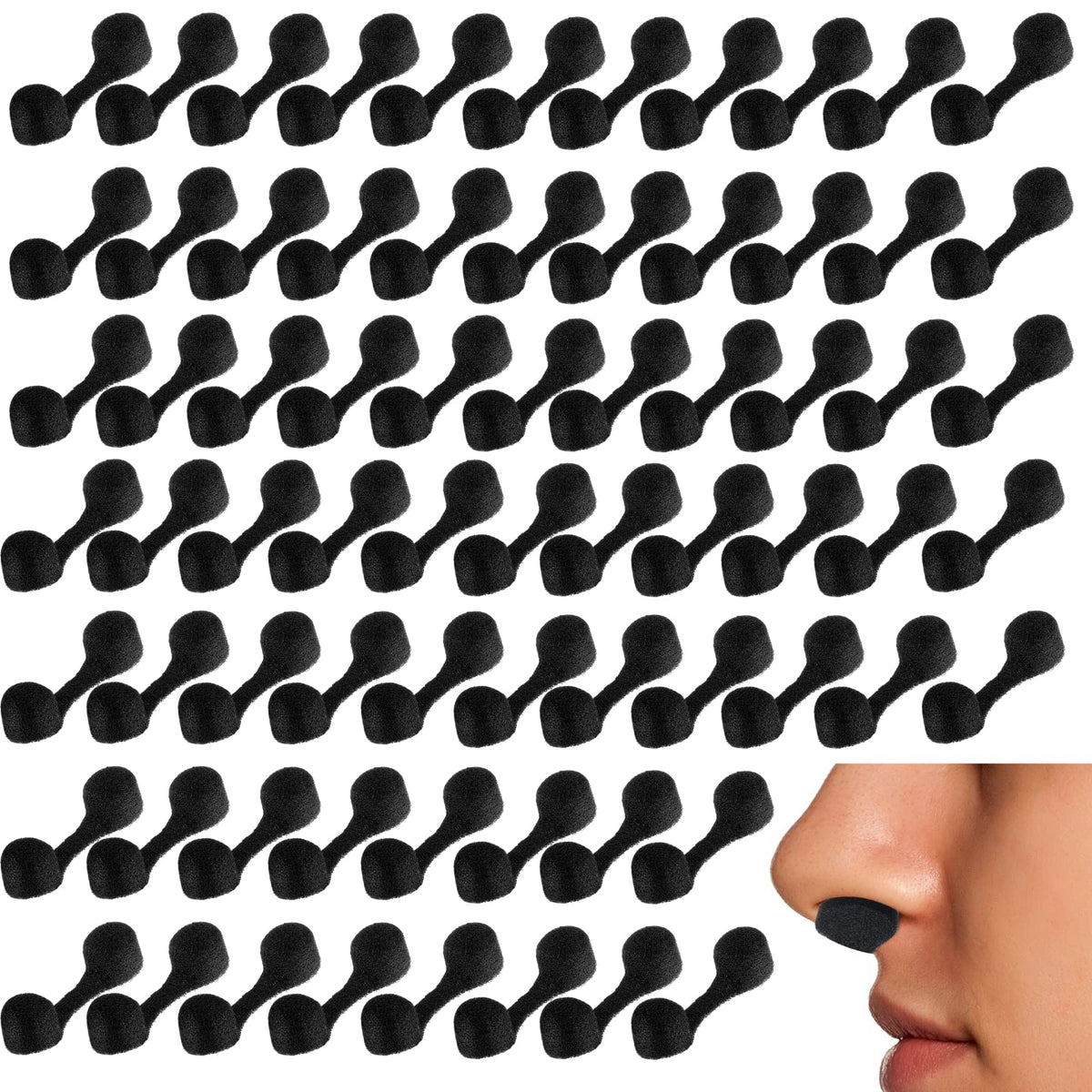 Tondiamo nose plug filter pack shown, 150 pieces for spray tanning and dust protection