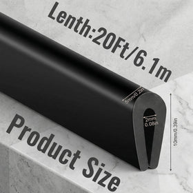 Tondiamo rubber U channel edge trim shows flexible bend capability for tight corners.