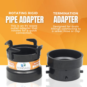 TonGass adapters compatible with ABS and PVC with proper adhesive