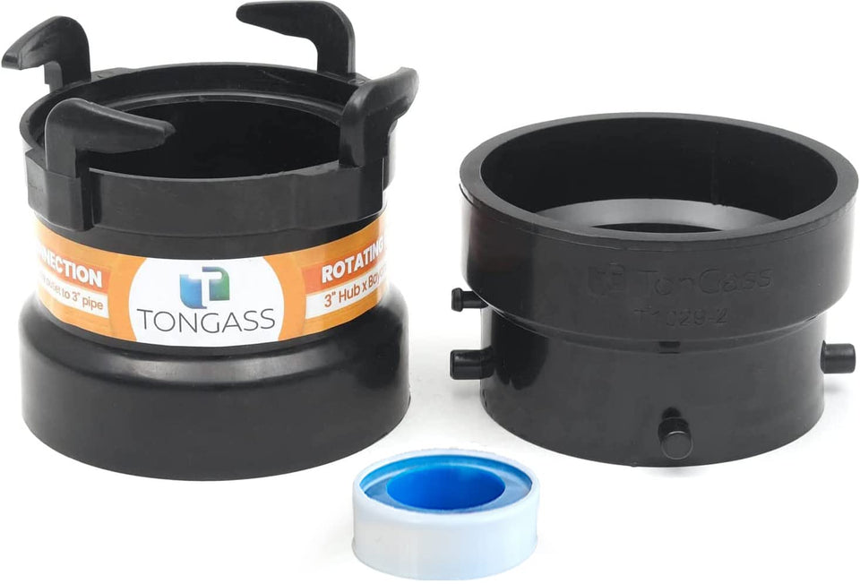 TonGass rotating rigid pipe adapter for quick RV waste connections