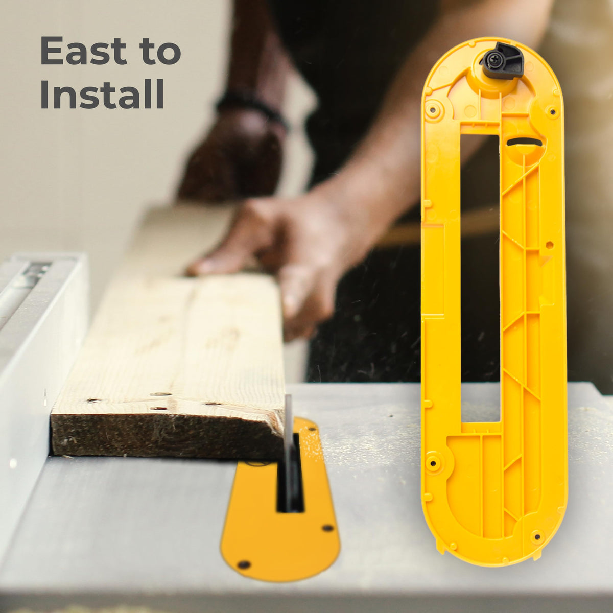 Designed to support up to an 8-inch stacked dado up to 13/16 inch wide.