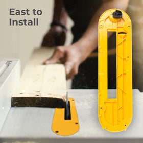 Designed to support up to an 8-inch stacked dado up to 13/16 inch wide.