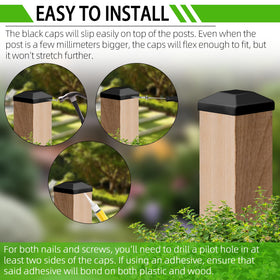 TonGass deck post cap on a railing post enhances aesthetics and protection.