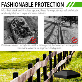 TonGass easy-installation post cap options with nails, screws, or adhesive.