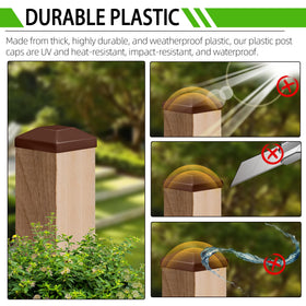 TonGass UV-tested post cap provides durable weatherproof protection for wooden poles.